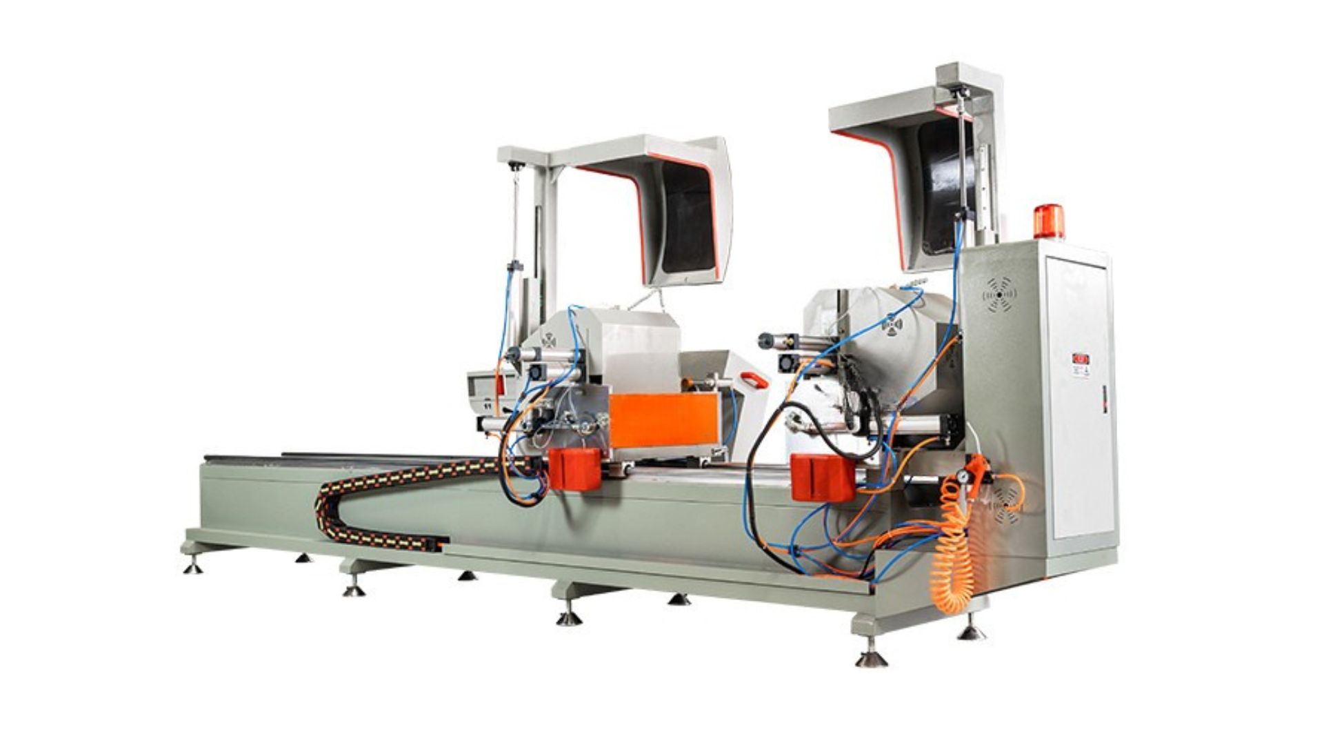 Mặt sau máy cắt nhôm hai đầu F77