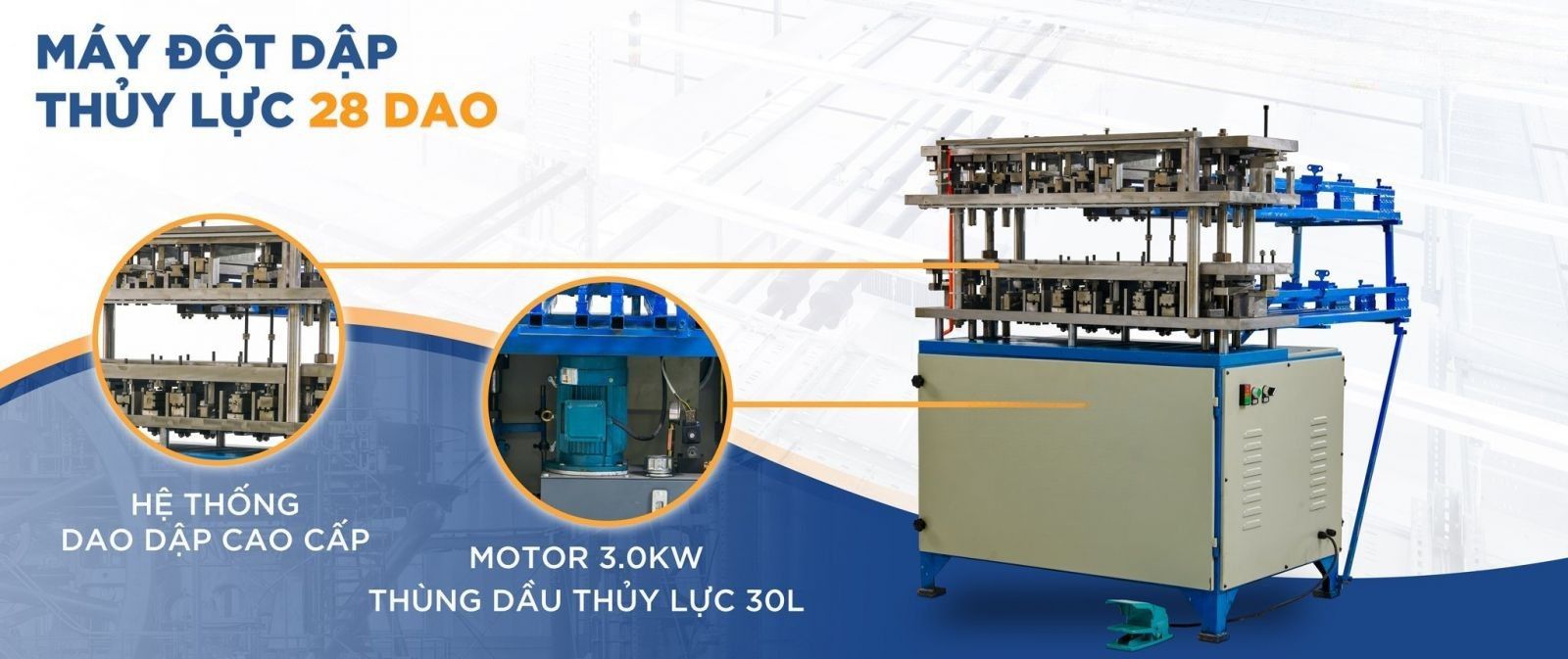 Máy đột dập ô khoá thuỷ lực 28 dao